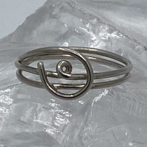 Zilveren 925 damesring van draadzilver