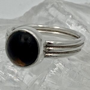 zilveren ring met glasinzet