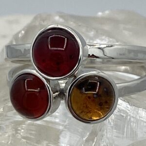 Damesring zilver 925 combi-ring met glas