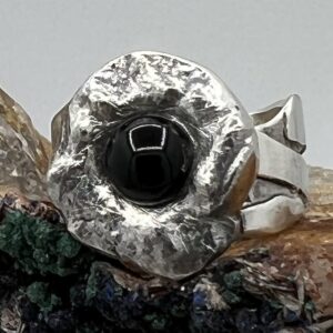 Damesring robuust zilver met glasinleg