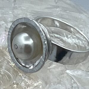 Damesring zilver 920 met zoetwaterparel